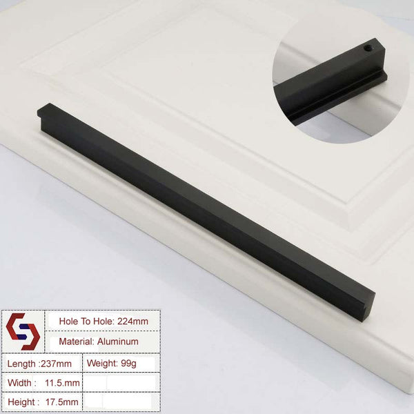 Aluminium Kitchen Cabinet Handles Drawer Bar Handle Pull 224mm