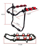 3 Bike Universal Cycle Bicycle Car Rear Carrier Rack Hanger Mount for Car Sedan Hatchback Minivan SUV