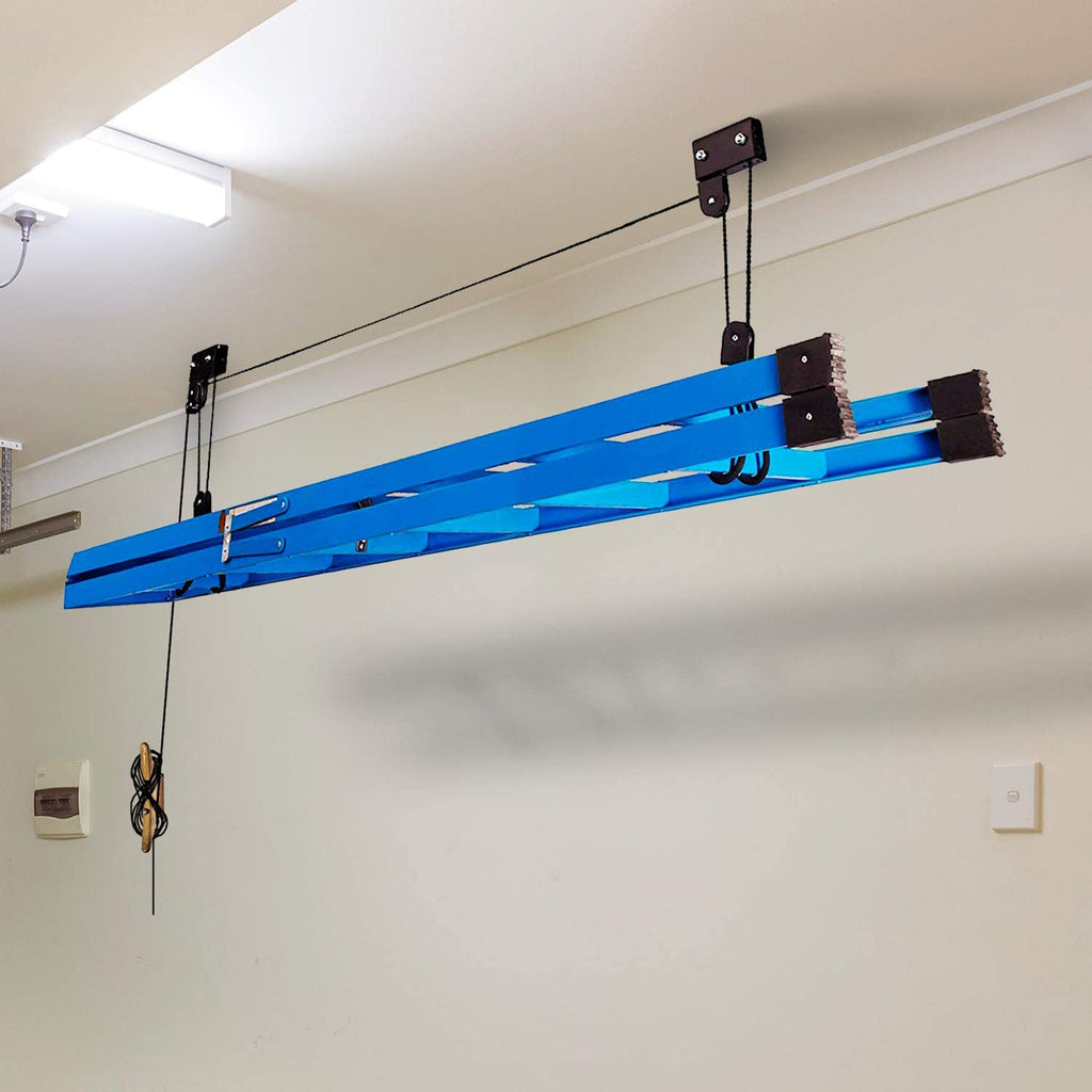 Kayak Bike Hoists Hanger Ladder Ceiling Mount 20kg Capacity Hooks Pulleys