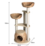 Whisker Wonderland Premium Eco Bamboo Cat Tree Large - Natural Bamboo Structure, Safe & Stable, Multi-Functional Cat Furniture, Climbing & Scratching