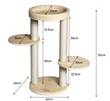 Whisker Wonderland Premium Eco Bamboo Cat Tree Small - Natural Bamboo Structure, Safe & Stable, Multi-Functional Cat Furniture, Climbing & Scratching