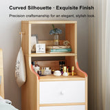 2x Bedside table set with drawers, slim tall cabinet, multifunctional design