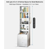 2x Bedside table set with drawers, slim tall cabinet, multifunctional design