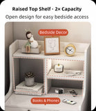 Minimalist Wooden Nightstand Multi-Functional Top Storage Natural Design