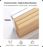 Minimalist Wooden Nightstand Multi-Functional Top Storage Natural Design