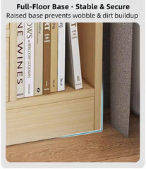 Classic Nightstand Multi-Compartment Storage Reddish-Brown Wood Grain 70cm