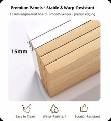 Warm White Nightstand Wooden Legs Knobs Open Storage Two Drawers Modern Design