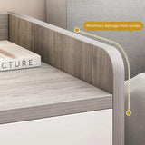 Two-Tone Nightstand Light Gray Wood White Drawers Safety Edge Wooden Knobs