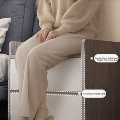 Minimalist Nightstand White Double Drawer Safety Tray Design Wooden Handles