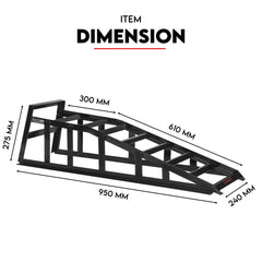 Heavy Duty Portable Car Loading Ramp Set 2000kg Maintenance Steel Frame Pair