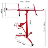 16FT Drywall Gyprock Panel Lifter Plaster Board Sheet Hoist Lift Plasterboard
