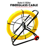 150M×8MM Fish Tape Puller Fiberglass Wire Cable Running Duct Rodder