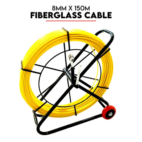 150M×8MM Fish Tape Puller Fiberglass Wire Cable Running Duct Rodder
