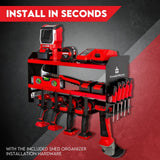 Power Tool Organiser Wall Mounted Drill Storage Organizer Holder Milwaukee Red