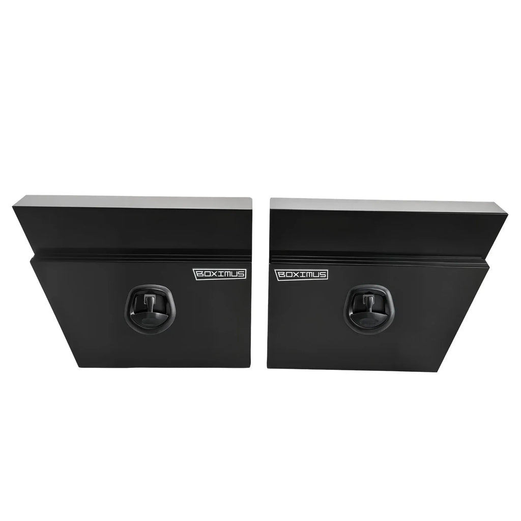 Under Tray Tool Box Underbody Pair Set 600mm Black Aluminium