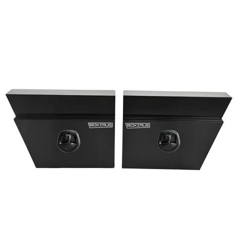 Under Tray Tool Box Underbody Pair Set 600mm Black Aluminium