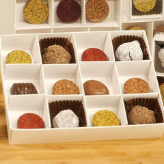 100 Pack of White Card Chocolate Sweet Soap Product Retail Gift Box - 12 bay 4x4x3cm Compartments  - Clear Slide On Lid - 16x12x3cm