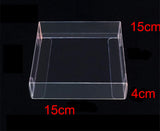 100 Pack of 15*15*4cm Clear PVC Plastic Folding Packaging Small rectangle/square Boxes for Wedding Jewelry Gift Party Favor Model Candy Chocolate Soap Box