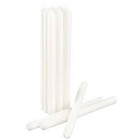 100 wholesale pack white wax 20cm taper church house vigil candleabra candle 2CM WIDE