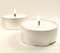 100 Pack Bulk Tea Lights Candles - White Smokeless Tealights Unscented - 9 Hour Burn Time