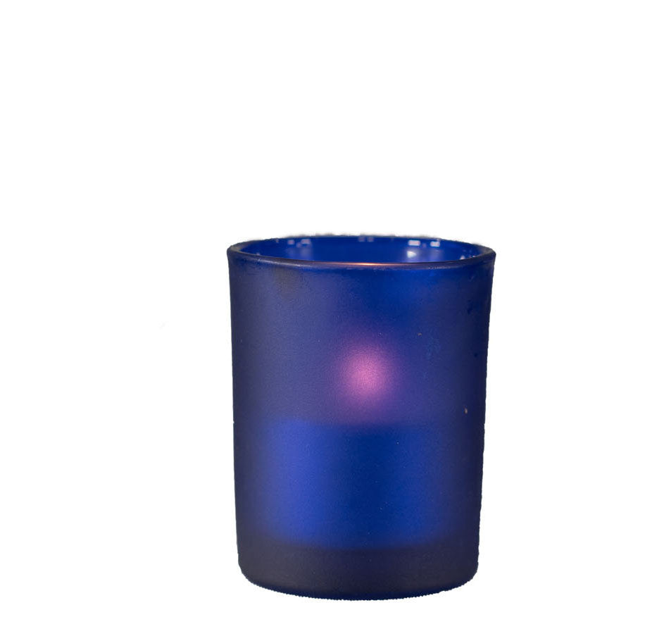 10 Pack Blue Frosted Glass Votive Tealight Candle Holders House Party Centerpiece Xmas Wedding Decor Glass Candlestick Party Decorations Bridal Baby Shower Event