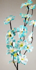1 Set of 50cm H 20 LED Blue Frangipani Tree Branch Stem Fairy Light Wedding Event Party Function Table Vase Centrepiece Tropical Decoration