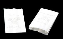 100 Pack Wedding Cake Bags Greaseproof Wax Paper Slice Take Home Favour Silver Doves