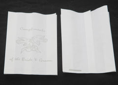 100 Pack Wedding Cake Bags Greaseproof Wax Paper Slice Take Home Favour Silver Doves