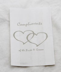 100 Pack Wedding Cake Bags Greaseproof Wax Paper Slice Take Home Favour Silver Heart n Message