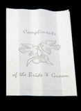 50 Pack Wedding Cake Bags Greaseproof Wax Paper Slice Take Home Favour Silver Doves