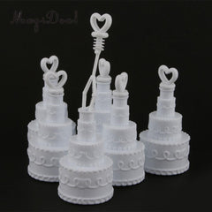 100 Pack Wedding Cake Blow Bubble Bottles White Plastic 6cm High Bomboniere Favour Guest Gift