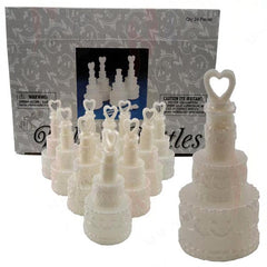 50 Pack Wedding Cake Blow Bubble Bottles White Plastic 6cm High Bomboniere Favour Guest Gift