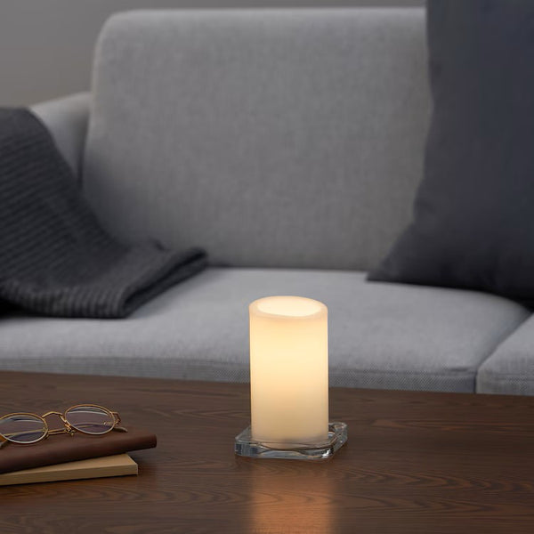 2 Pcs LED Block Pillar Candle White Flameless Safe Indoor Battery Power Party Home Decor Wedding Xmas Table Centrepiece