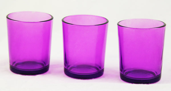 40 Pack Purple Glass Votive Tealight Candle Holders House Party Centerpiece Xmas Wedding Decor Glass Candlestick Party Decorations Bridal Valentines Event