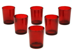 20 Pack Red Glass Votive Tealight Candle Holders House Party Centerpiece Xmas Wedding Decor Glass Candlestick Party Decorations Bridal Valentines Event