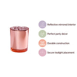 10 Pack Rose Gold Pink Votive Tealight Candle Holders Valentines Day Mercury  Wedding Decor Glass Candlestick Party Decorations Bridal Baby Shower Event
