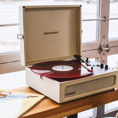 Crosley Voyager Bluetooth Portable Turntable - Dune + Bundled Majority D40X Bluetooth Speakers - Black