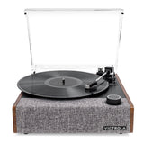 Victrola Eastwood II Turntable - Walnut + Turntable Stand Bundle - Black