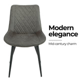 Tyler Fabric Chair (Set of 2) - Grey