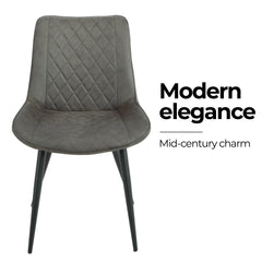 Tyler Fabric Chair (Set of 2) - Grey