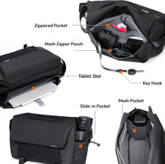 ULANZI BP11 8L Camera Sling Bag with Tripod Holder for Men Women, Lightweight Splash-proof DSLR/Mirrorless Anti-Theft Crossbody Bag for Travel Hiking Photography Customizable Front Pocket Camera Bag