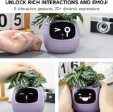 Intelligent Flower Pot, Electronic Bud, Maintenance Plant Assistant, Fun Interactive Flower Pot, Indoor Green Planting Monitoring, LCD Screen Display, Cell Phone APP Connection (Purple)