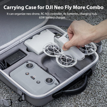 STARTRC Carrying Case for DJI Neo Portable PU Storage Protective Bag for DJI Neo Fly More Combo Accessories, Compatible with RC-N3 Remote Controller, Neo Intelligent Flight Battery, Charging Hub