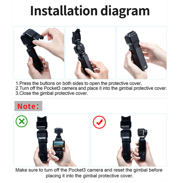 STARTRC Gimbal Protective Cover for DJI Osmo Pocket 3 Creator Combo, Anti-Fall Storage Handheld Camera Screen Protector for DJI Pocket 3 Accessories