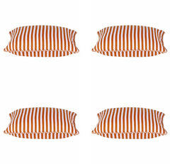 Pack of 4 Dandi Orange & White Striped Nautical Cushion Covers 40x40cm