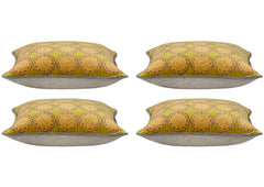 Pack of 4 Duffy Mustard and Grey Square Cushion Covers