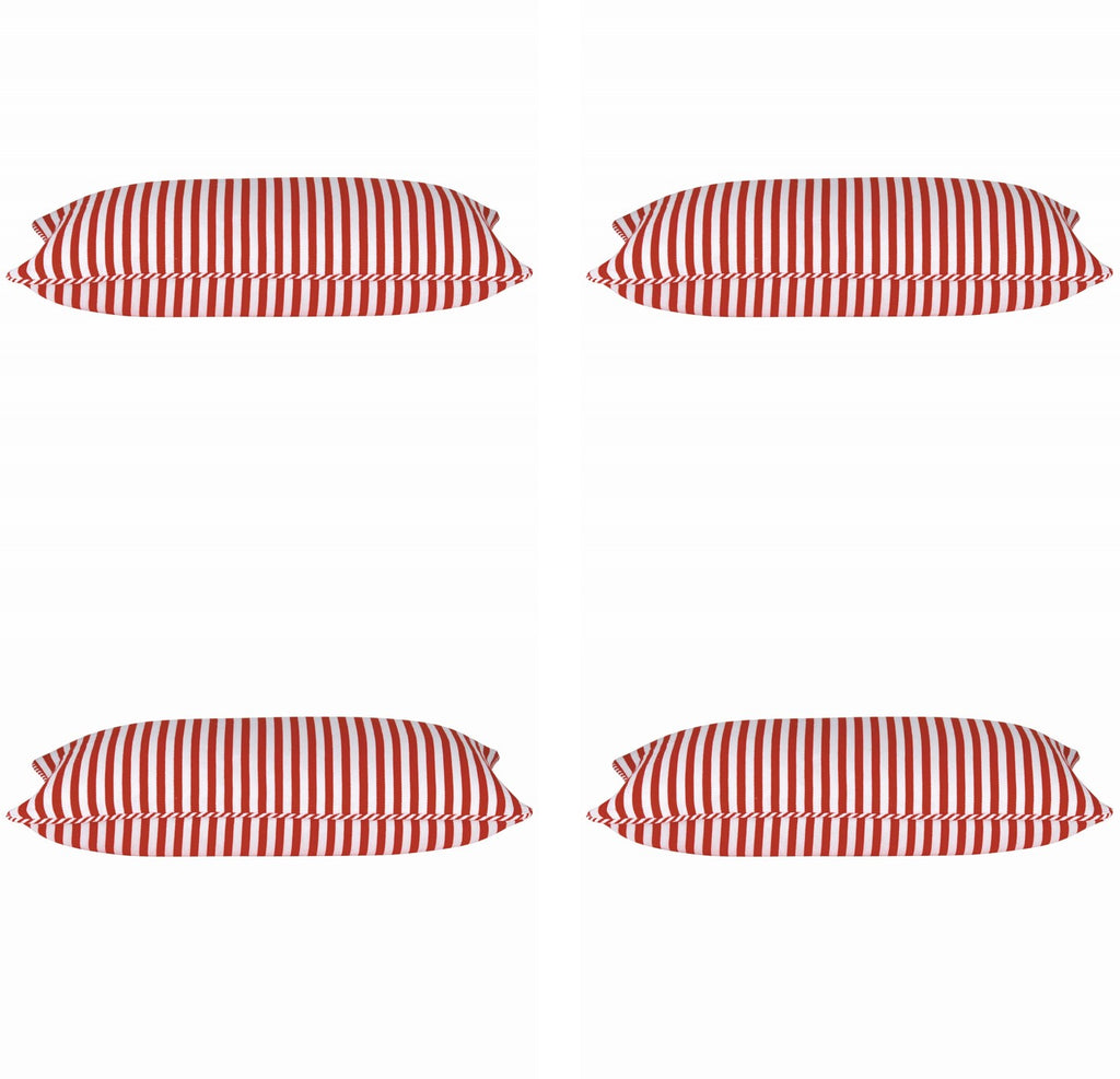 Pack of 4 Dandi Red & White Rectangle Cushion Covers