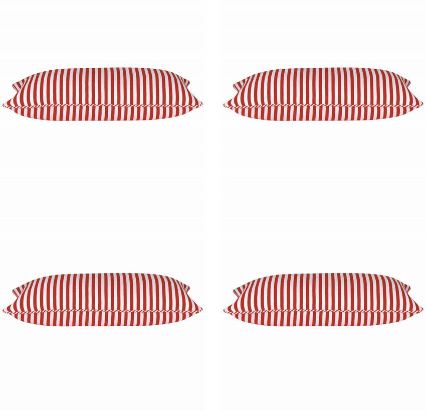 Pack of 4 Dandi Red & White Rectangle Cushion Covers