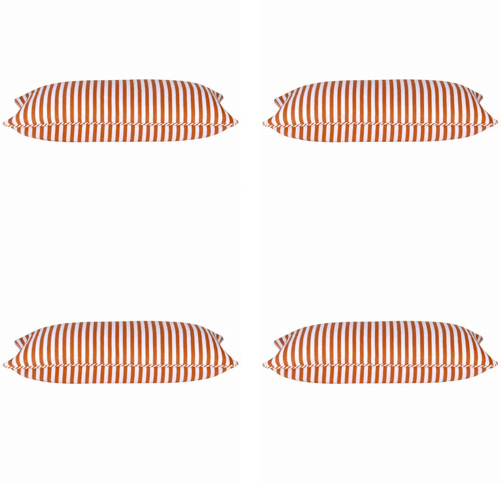 Pack of 4 Dandi Orange & White Rectangle Cushion Covers