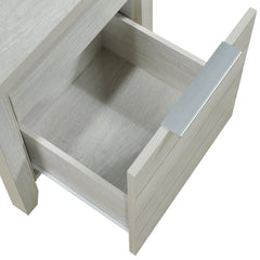 Bedside Table 2 drawers Storage Table Night Stand MDF in White Ash